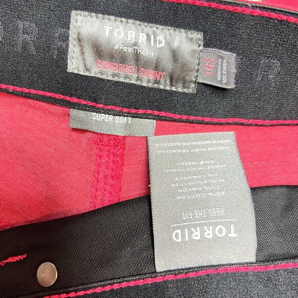 Torrid Skinny Jeans Womens 16 S Red Bombshell Skinny 5-Pocket - Picture 6 of 11